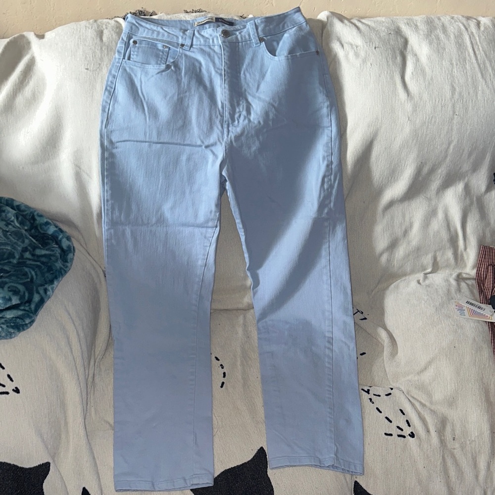 St. John’s Bay size 12 light blue stretchy bootcut jeans